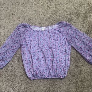 Kenar Sheer Floral Blouse Small
